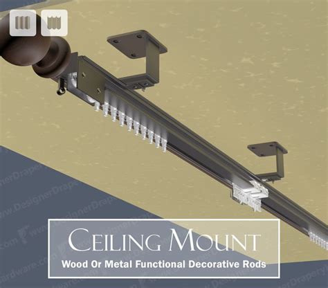 Ceiling Mount Traverse Rod Support 的图像结果