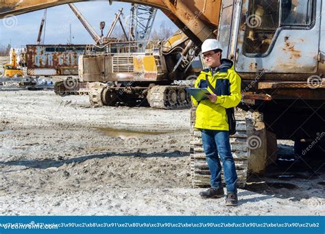 Man Geologist or Mining Engineer at Work Stock Image - Image of outdoor ...