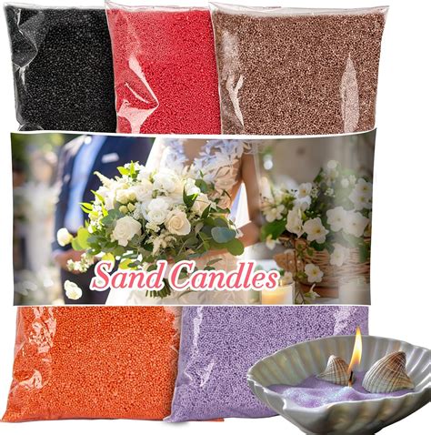 Amazon.com: Snow Pearled-Candles with Wicks - DIY Candle Sand,Mixed 5 ...