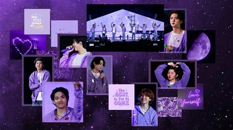 BTS OT7 purple aesthetic wallpaper in 2025 | Bts wallpaper desktop, Bts wallpaper, Kim taehyung ...