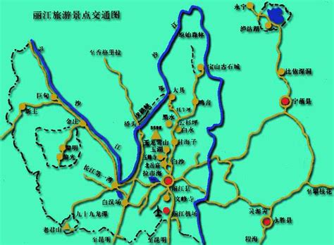 丽江旅游景点交通图