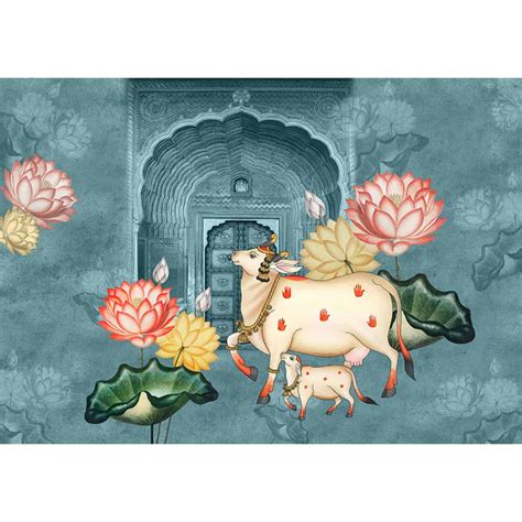 Pichwai Style Wallpaper for Lobby and Temple Walls | Life n Colors