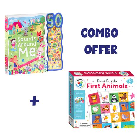 Combo Offer: 50 Around Me Sounds Book + Building Blocks Floor Puzzle ...