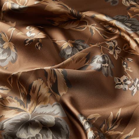 Mink Queen of the Night Panel Pattern Twill Silk Scarf |İpekevi