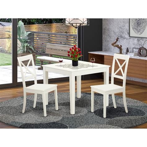 Exquisite 3 Piece Square Dining Set: Small Table & 2 Chairs | Solid ...