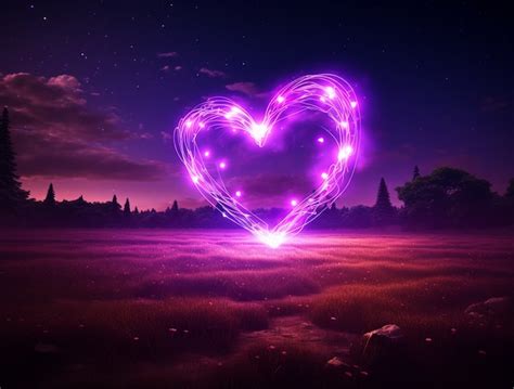 Bright 3d heart shape with nature landscape | AI-generated image