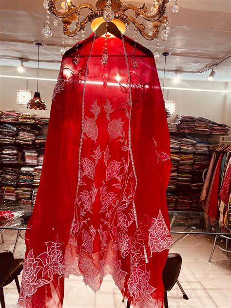 Atharva Heritage SHEER LUXURY PURE SILK ORGANZA APPLIQUE SUIT SHEER001 ...