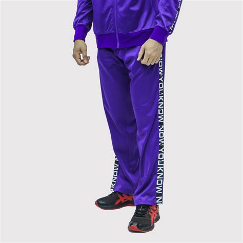 Purple Solid Straight Fit Track Pants