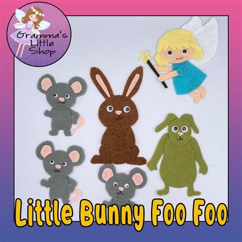 Little Bunny Foo Foo Felt Board Pattern, Preschool Song (PDF Pattern ...