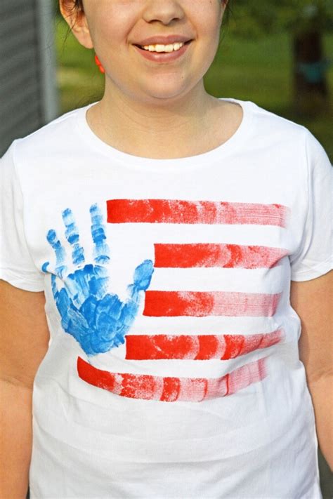 Hand With American Flag Shirt Handdrawn United States Flag