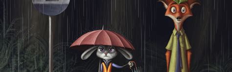 Download wallpaper rain, sign, umbrella, stop, Nick Wild, zootopia ...