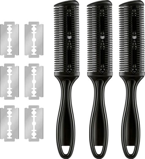 Amazon.com : 3 Pieces Razor Comb with 10 Pieces Razors, Hair Cutter ...