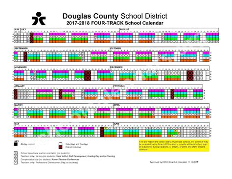 2017 - 2018 Four-Track Calendar | Douglas County School District ...