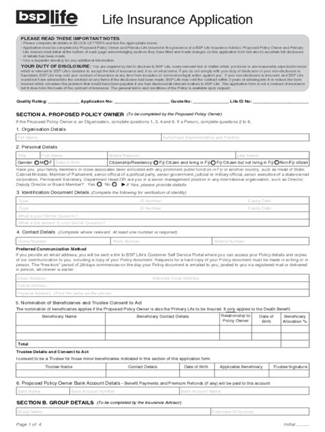 Sample Life Insurance Application Forms 的图像结果