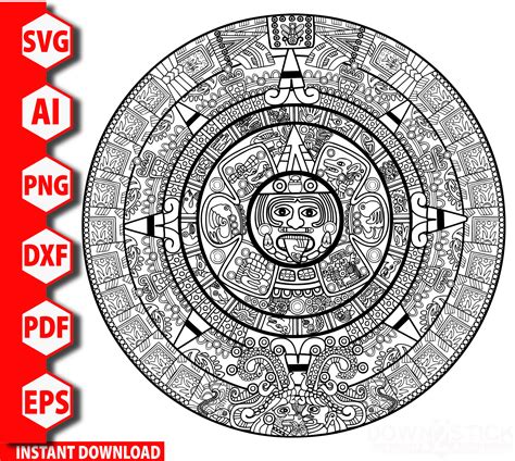 For Planners Mayan Aztec Calendar Decal Sticker - Ancient Native Decal ...