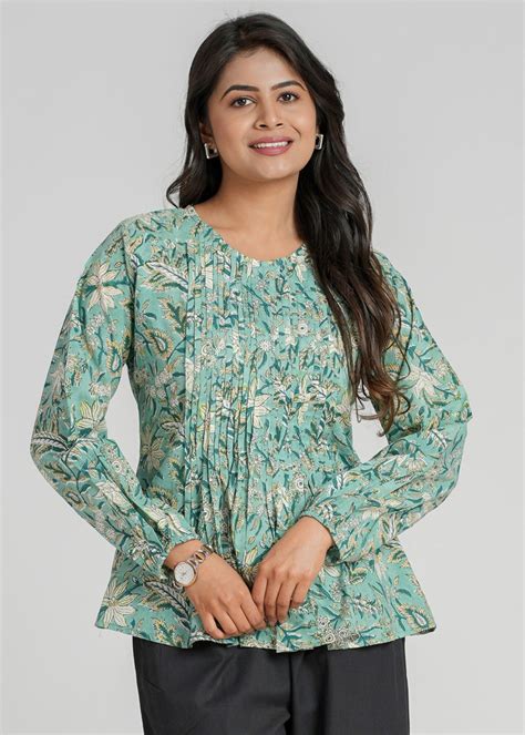 Block Printed Cotton Short Top – Cotton Curio