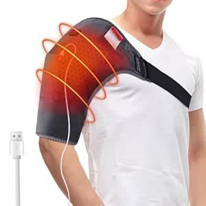 ENKOSI Heated Shoulder Brace Wrap, Adjustable Electric 3 Temperature ...