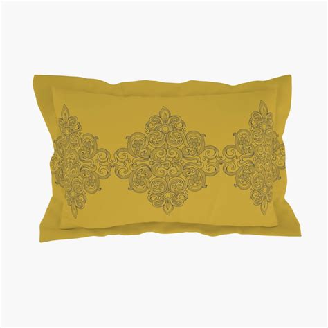 Buy SPACES Atrium-Gold Printed Double Bedsheet Set-3Pcs from Spaces at ...