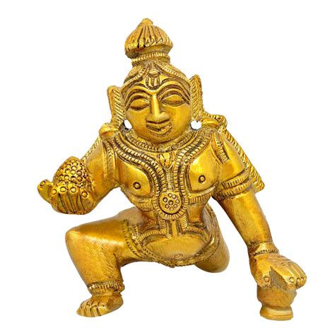 Dattatreya Brass Lord Laddu Gopal Bal Krishna Thakur ji Idol Statue (6 ...