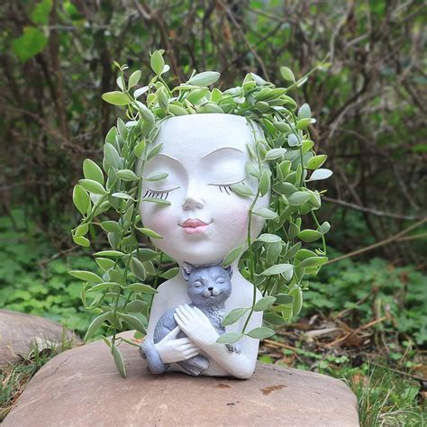 Ctznxiy Face Planter Pot Head Planter - Cute Lady Face India | Ubuy