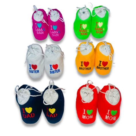 Buy LEWK Pack of 6 New Born Baby Booties I Uniex Baby Shoes (0-6 Months ...