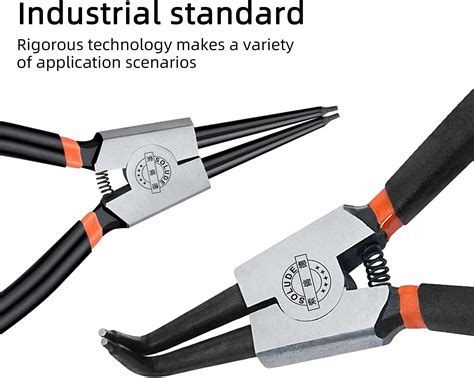 Buy SOLUDE 4 Pcs Snap Ring Pliers Set, 13-inch Circlip Pliers Kit with ...