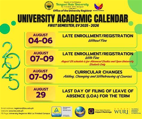University Calendar... - BSU - College of Teacher Education | Facebook