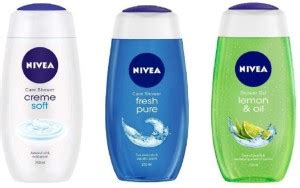 NIVEA Shower Gel - Creme Soft , Fresh Pure , Lemon & Oil , 250 Ml Each ...