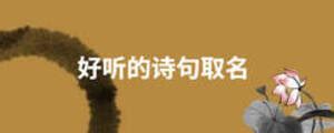 唐诗宋词中可以取名字的诗句，中国最有名的起名大师 - 哔哩哔哩