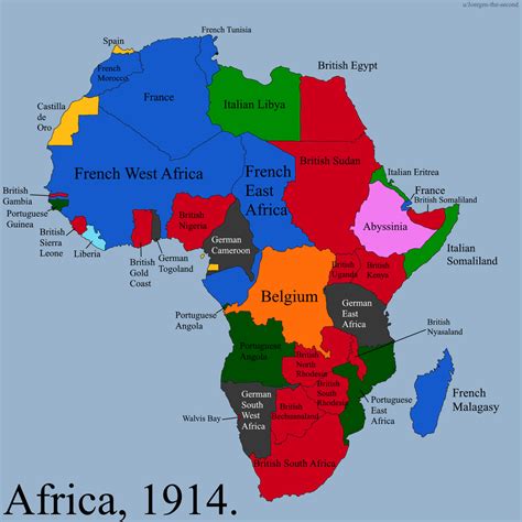 Map Of Africa 1914 Imperialism