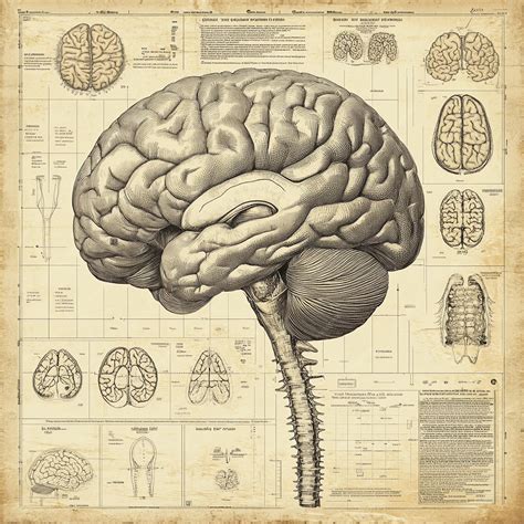 Premium Photo | Detailed Brain Anatomy Infographic Style Medical Illustration