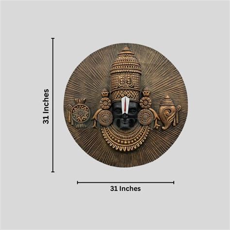 Buy 31X31 Inch Tirupati Balaji 3D Relief Mural Wall Hanging Spiritual ...