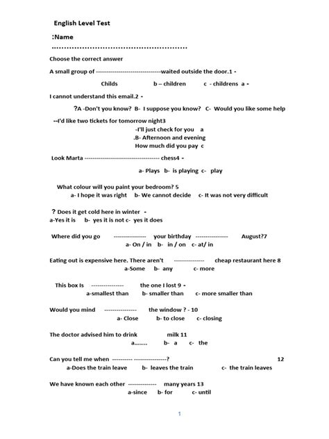 Image result for English Level Test