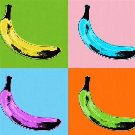 Pop Bananas Colorful Kitchen Food Andy Warhol Pop Art Wall Art | Andy ...