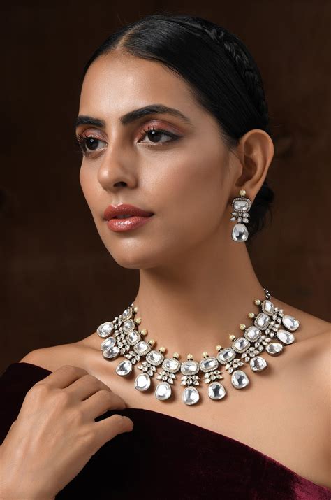 Enakshi Silver Victorian Necklace Set – Paisley Pop Shop