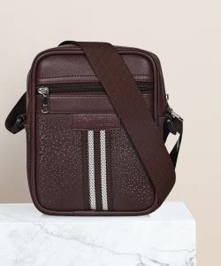 Lappee Brown Sling Bag Stylish Leather Mobile Sling Side Crossbody ...
