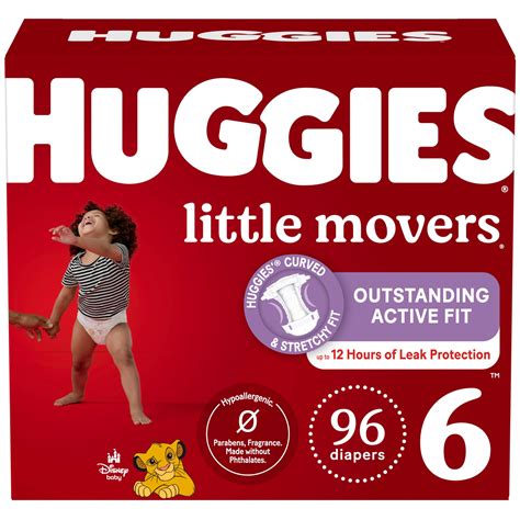 Huggies Size 6 Diapers, Little Movers Baby Diapers, Size 6 (35+ lbs ...