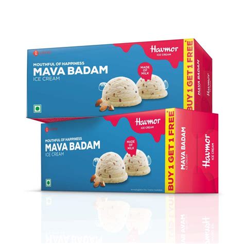 Havmor Mava Badam Combo Ice Cream, 700+700 ml| Buy1Get1 : Amazon.in ...