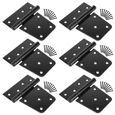SANKINS 3-1/2" Heavy Duty Gate Hinges, Black Iron Door Hinges with ...