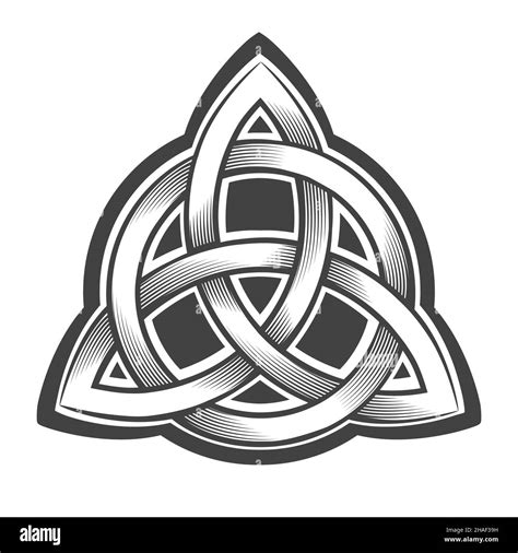 Tattoo of Celtic Trinity knot Triquetra isolated on white. Vector ...