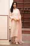 Buy Pink Mandarin Collar Amira Kurta Set For Women by Seher Jaipur ...