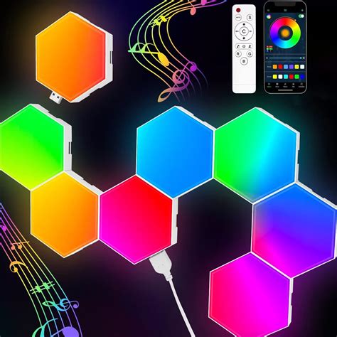 Lumoonosity LED Hexagon Lights - Dream Color Hex LED Light for Bedroom ...
