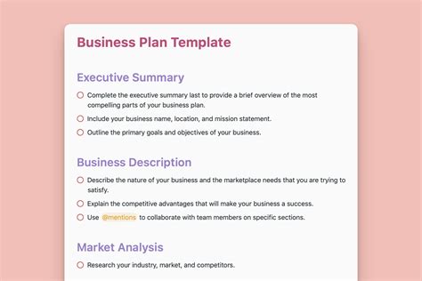 Business Plan Template Free Download 的图像结果