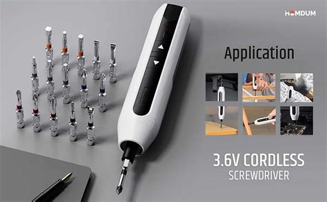 Homdum 3.6 V Cordless Screwdriver 1500 mAH Battery Powered Screwdriver ...