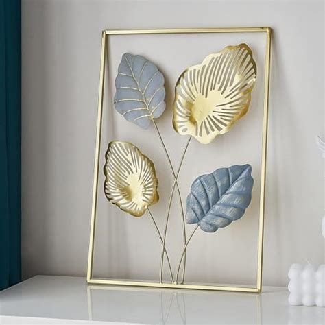HOME AND CRAFTS Gold Metal Wall Art Decor for Living Room, Monstera ...