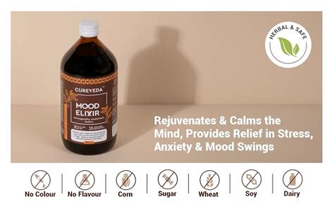 Cureveda Herbal Mood Elixir Syrup for Women and Men, Rejuvenate Mind ...