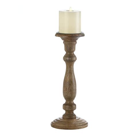 Buy Wooden Pillar Candle Holder, Pillar Candle Holders Rustic - Turned ...