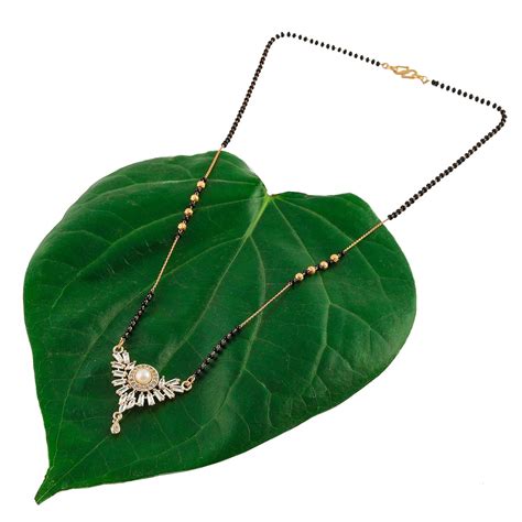 Brado Jewellery Gold Plated American Diamond Mangalsutra Tanmaniya ...