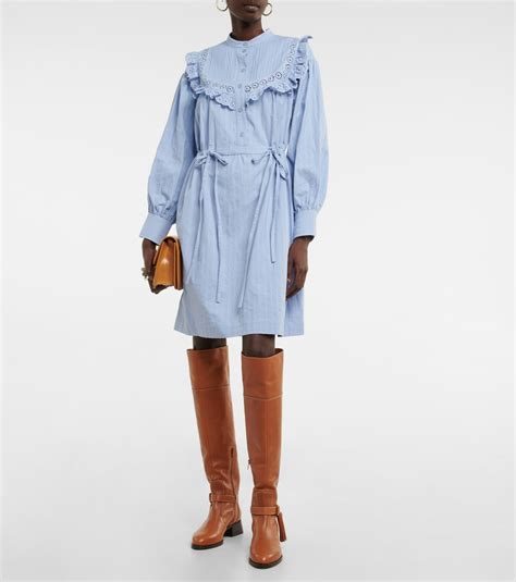 See By Chloe - Ruffled cotton poplin shirt dress See by Chloe