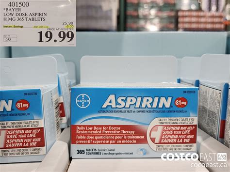 401500 BAYER LOW DOSE ASPIRIN 81MG 365 TABLETS 6 00 INSTANT SAVINGS ...
